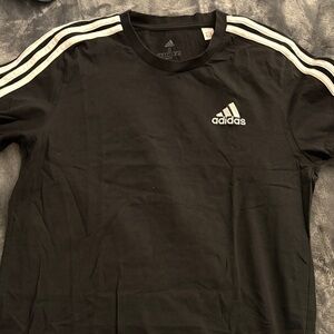 Adidas Men's Black Shirt with White Accents